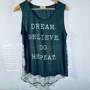 About a Girl Tank "Dream Believe Do. Repeat" Size Large